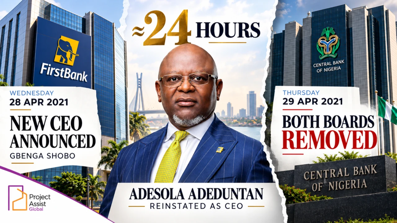 Original cover: FirstBank Changed Its CEO on Wednesday. By Thursday, the CBN Had Removed Both Boards.